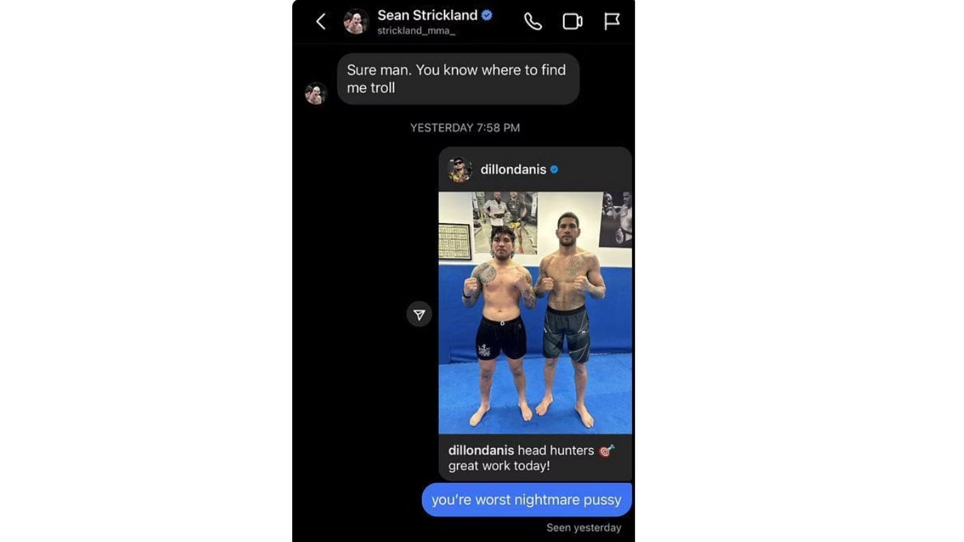 Dillon Danis' screenshot