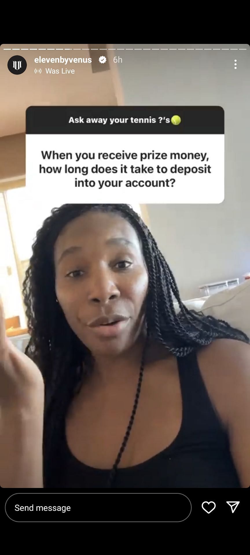 Venus Williams answers some interesting questions from fans on her &#039;ElevenbyVenus&#039; Instagram account