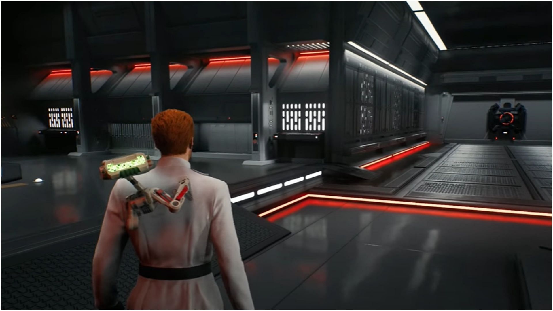 Star Wars Jedi Survivor Walkthrough: Proceed to the circular space surrounding the desk (Image via Star Wars Jedi Survivor)