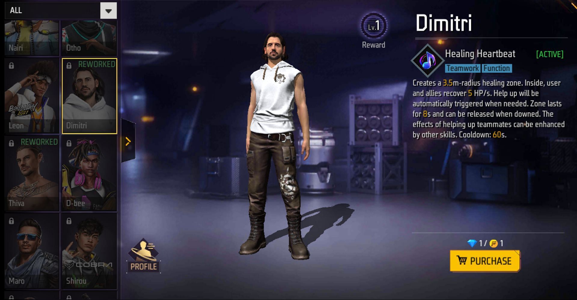 Dimitri कैरेक्टर (Image via Garena)