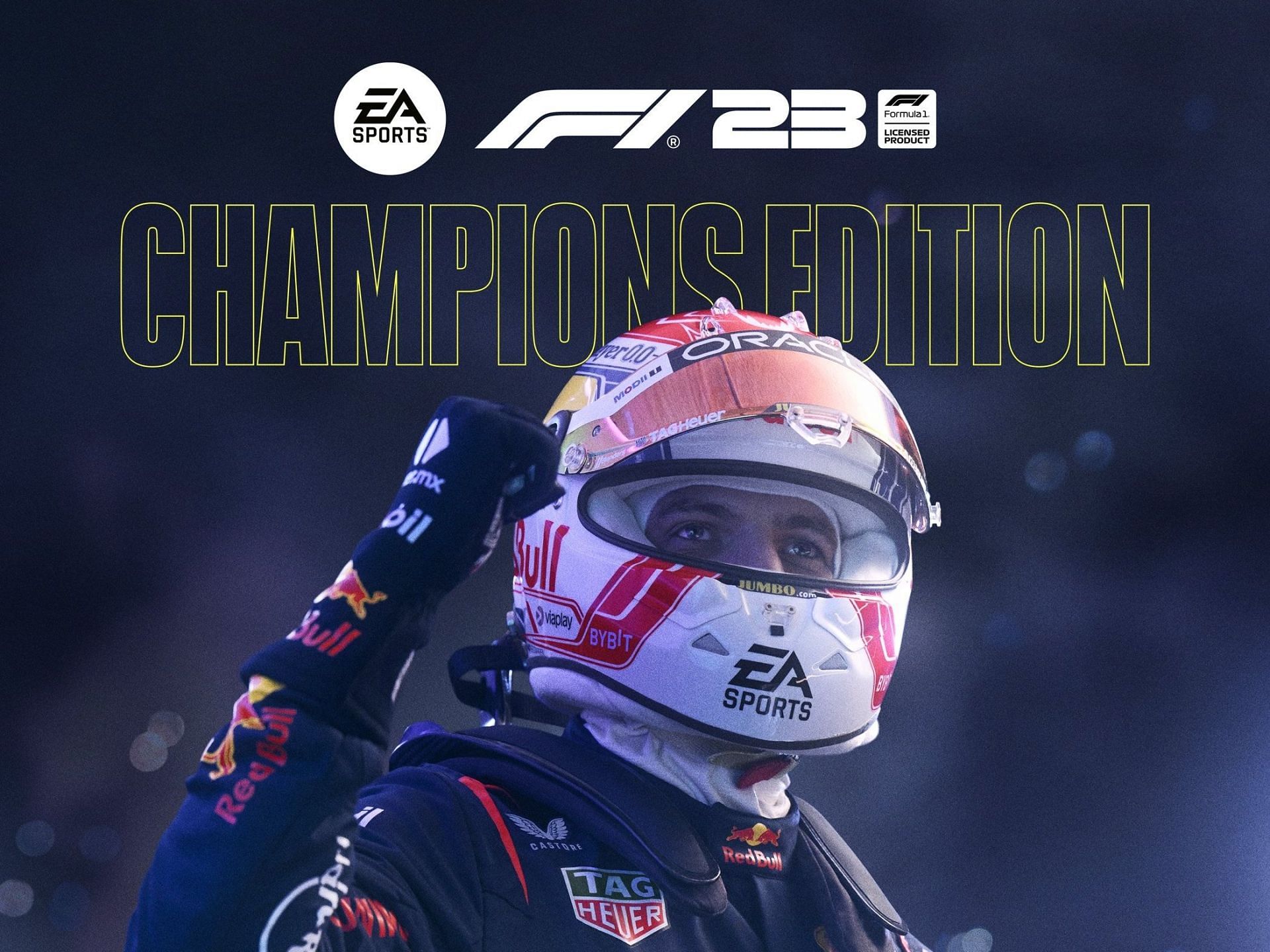 Max Verstappen on the cover of the F1 23 Champions Edition (Image via Twitter/@EASPORTSF1)