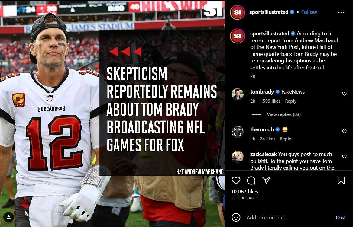 Former Buccaneers quarterback Tom Brady responds to rumors of breaking up with FOX