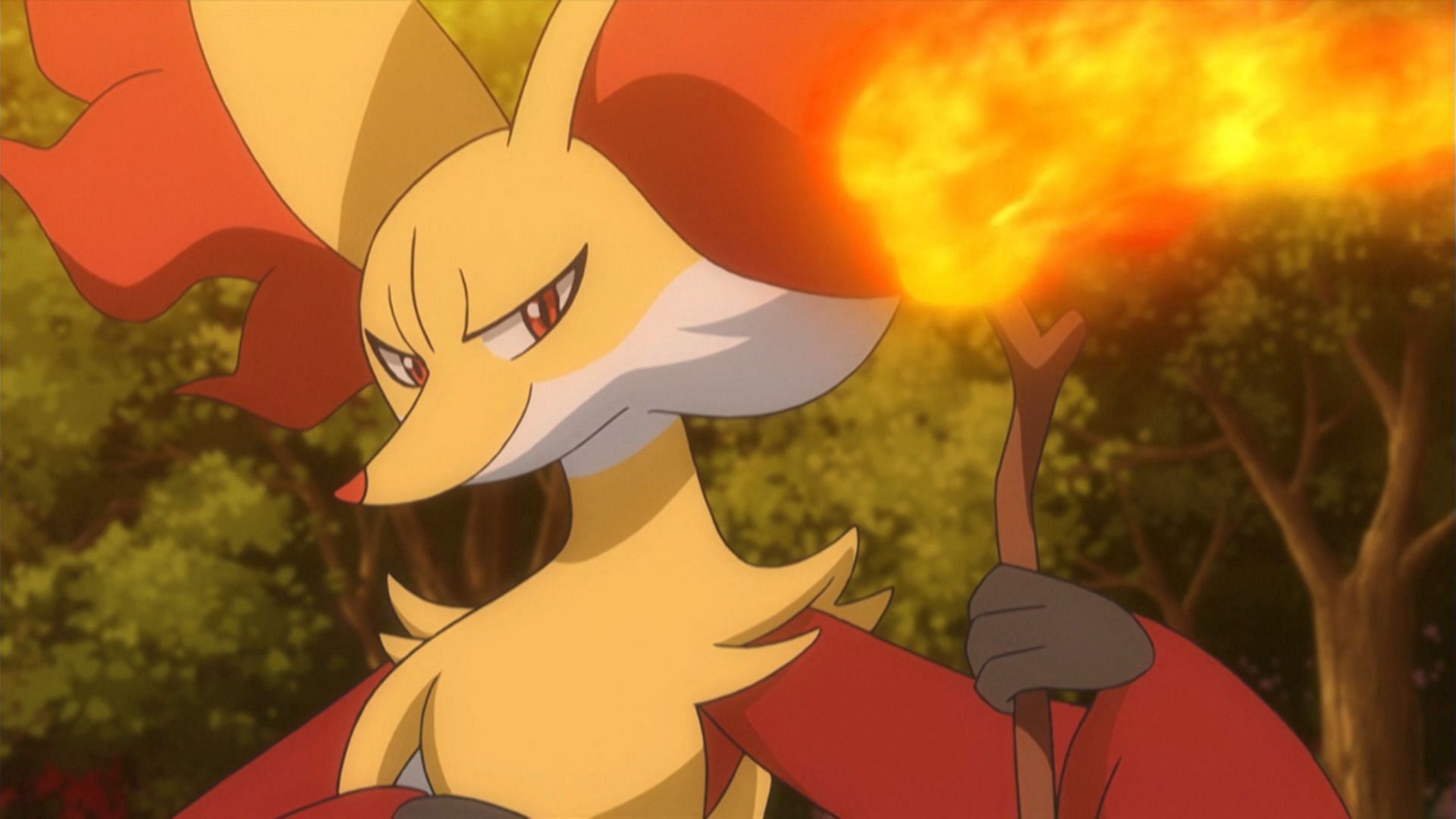 Delphox as it appears in the anime (Image via The Pokemon Company)