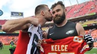 Travis Kelce (L) and Jason Kelce