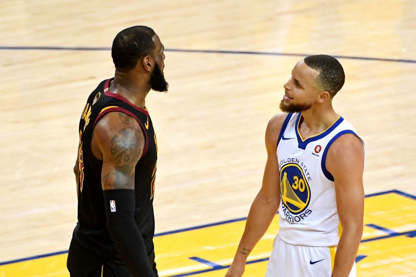 Former Cleveland Cavaliers superstar forward LeBron James and Golden State Warriors superstar point guard Steph Curry