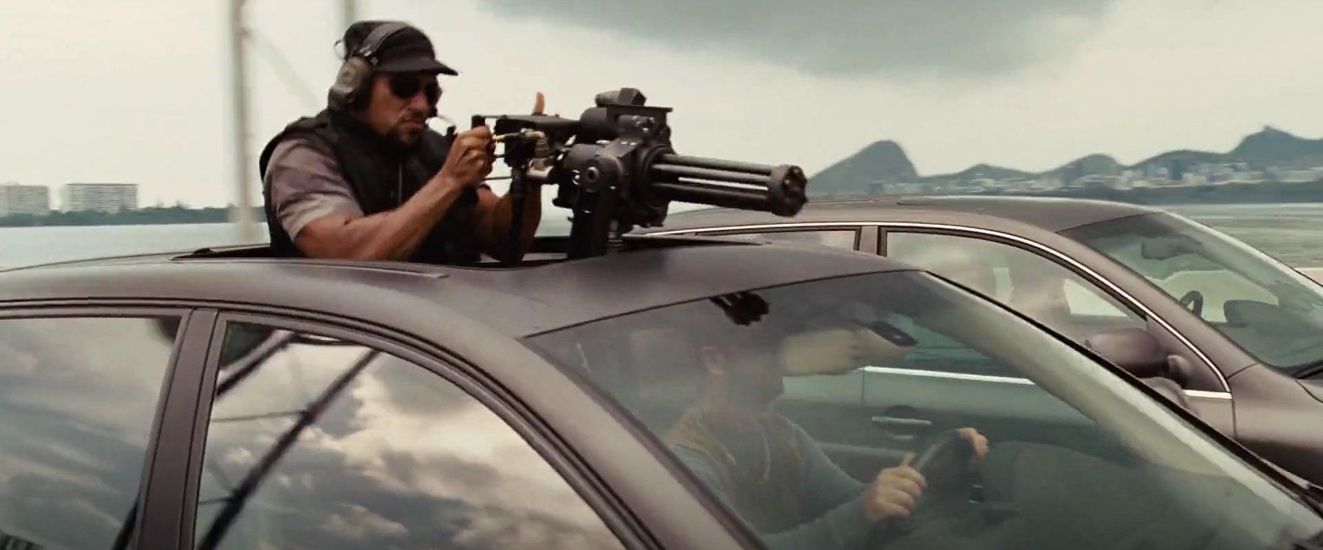 Dante clearly isn&rsquo;t driving the car in Fast Five (Image via Universal)
