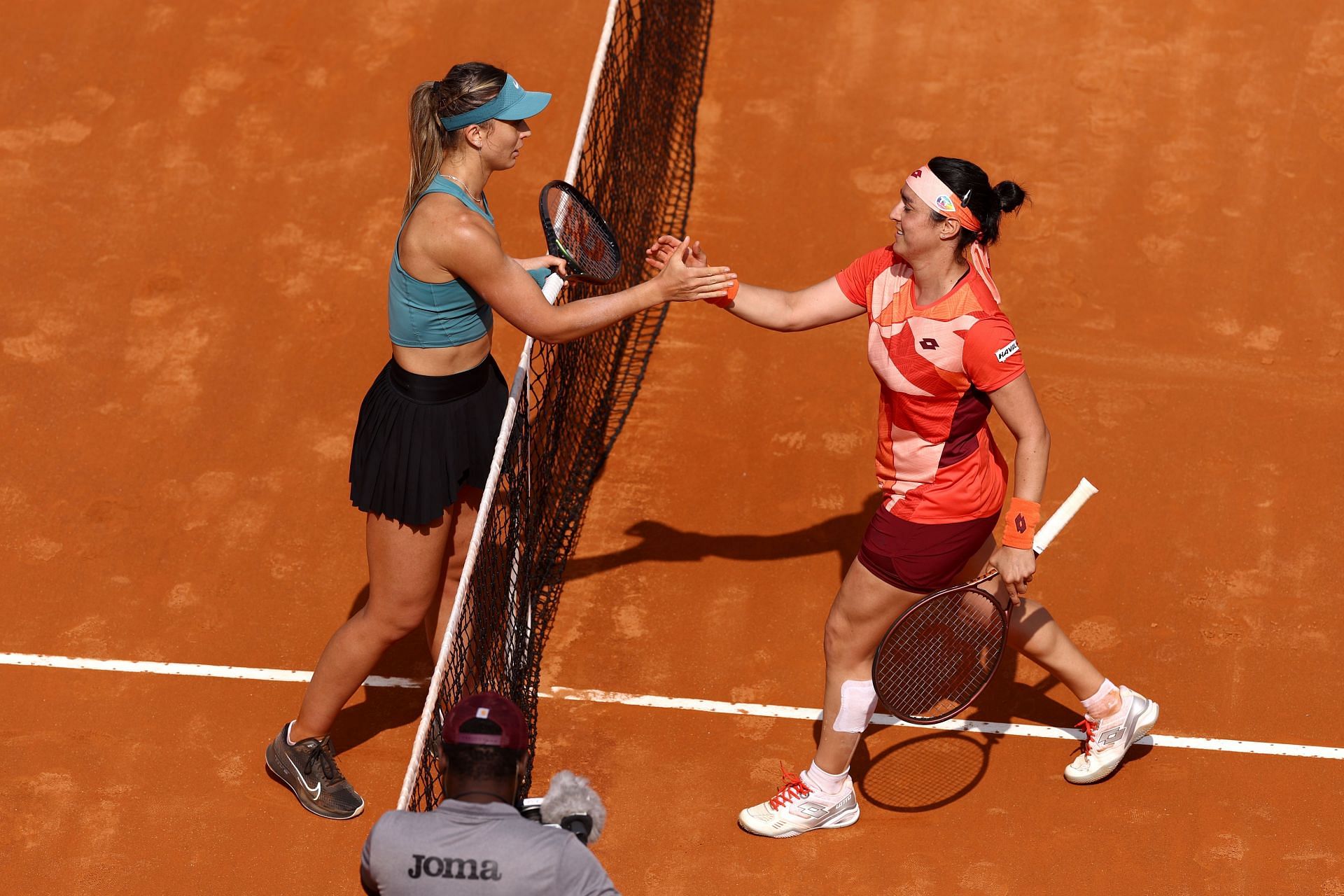 Ons Jabeur and Paula Badosa at the 2023 Italian Open.
