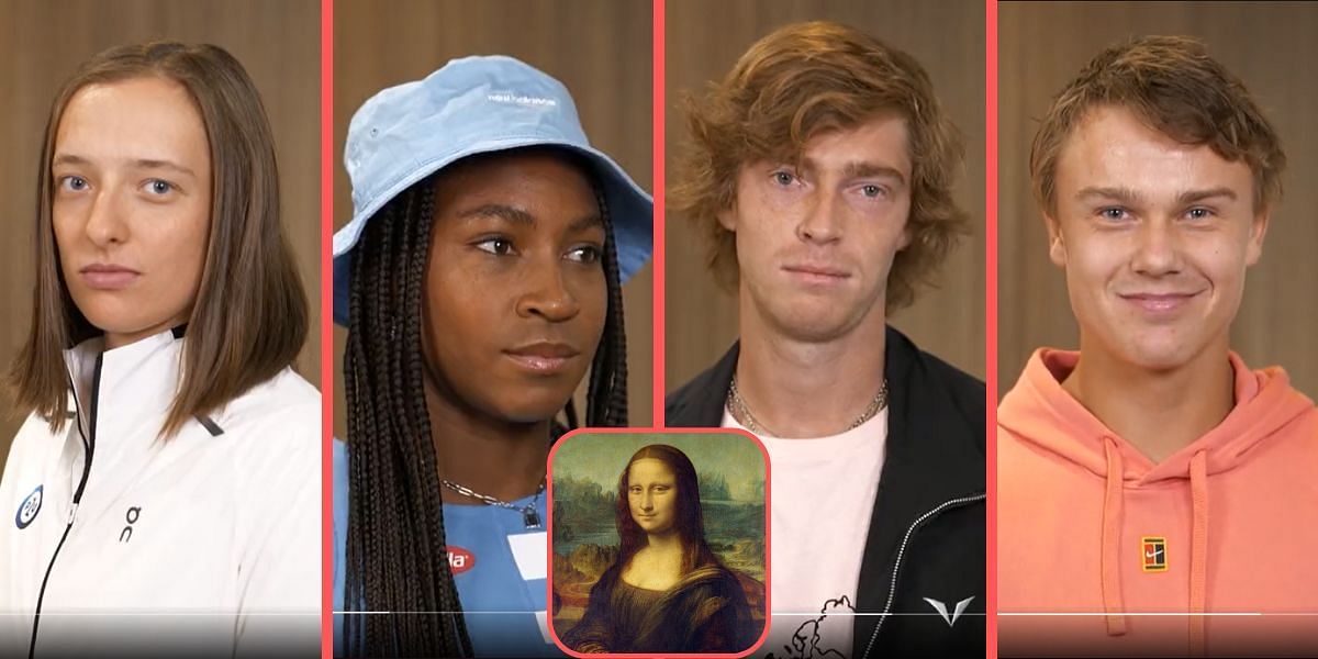 Iga Swiatek, Andrey Rublev, Coco Gauff and others show off their best Mona Lisa impressions