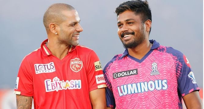 IPL 2023 : पंजाब किंग्स के विरुद्ध जीत हासिल करने के बाद संजू सैमसन ने शिखर धवन के साथ खास कैप्शन के साथ शेयर की तस्वीर