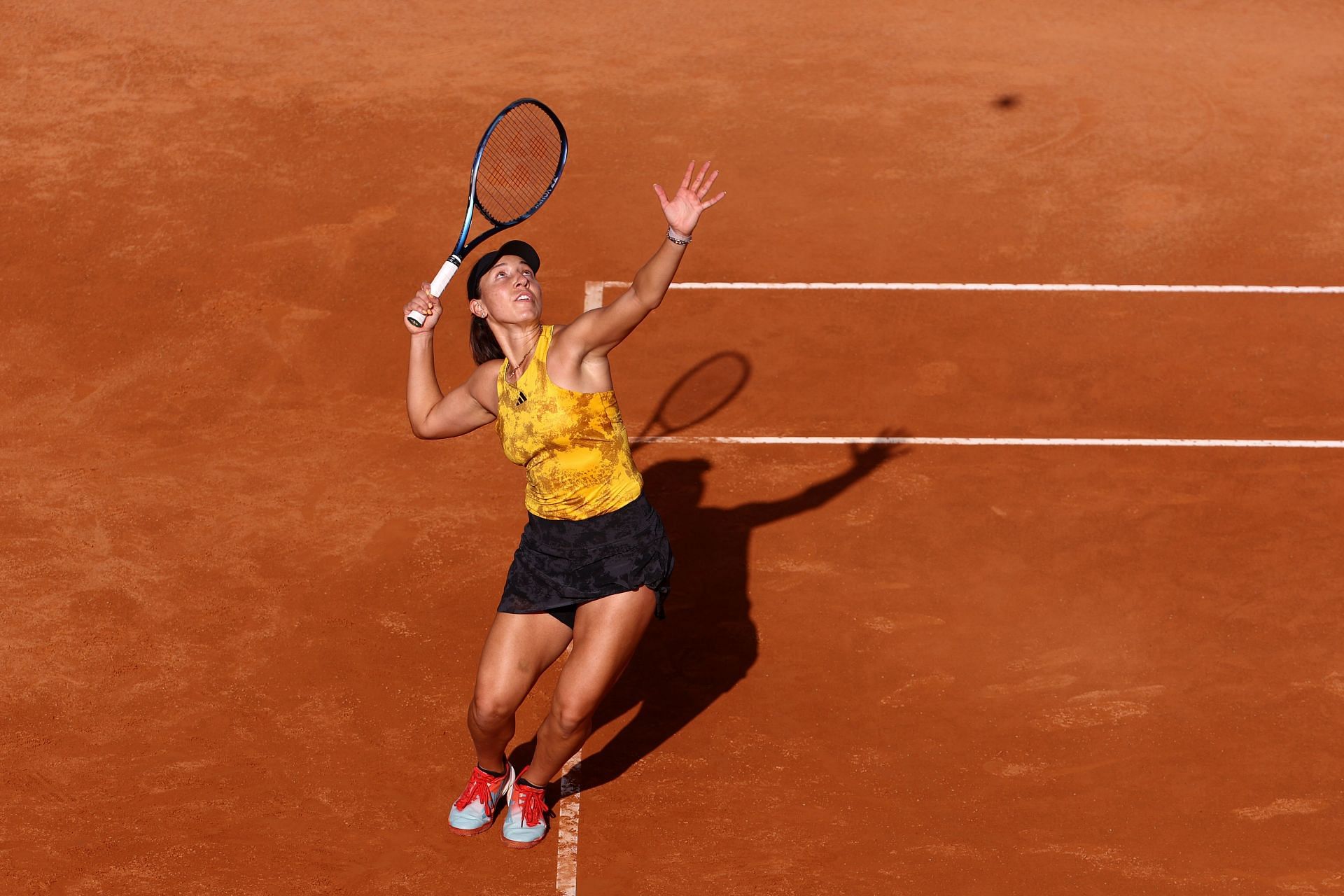 Jessica Pegula in action at the Italian Open