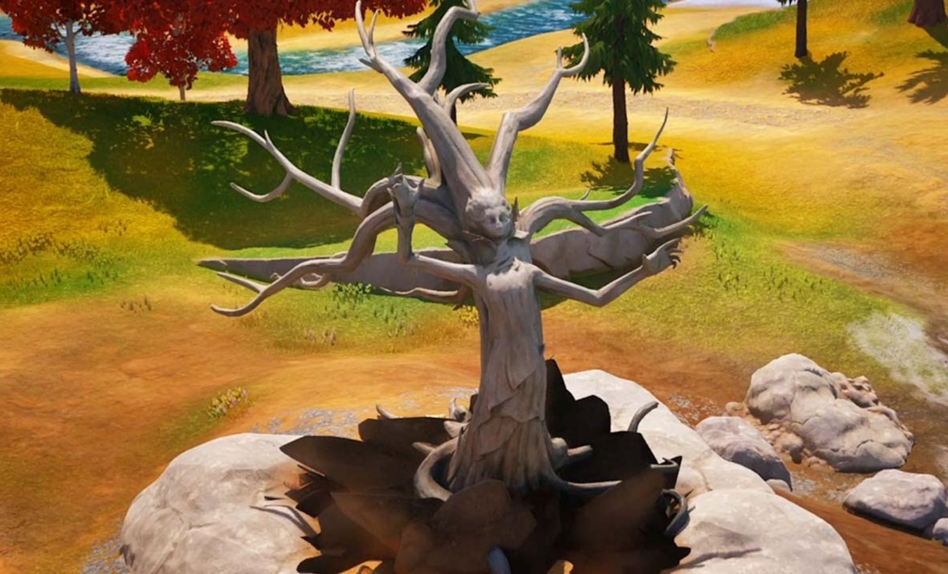 The tree where three seasons collide (Image via Perfect Score on YouTube)