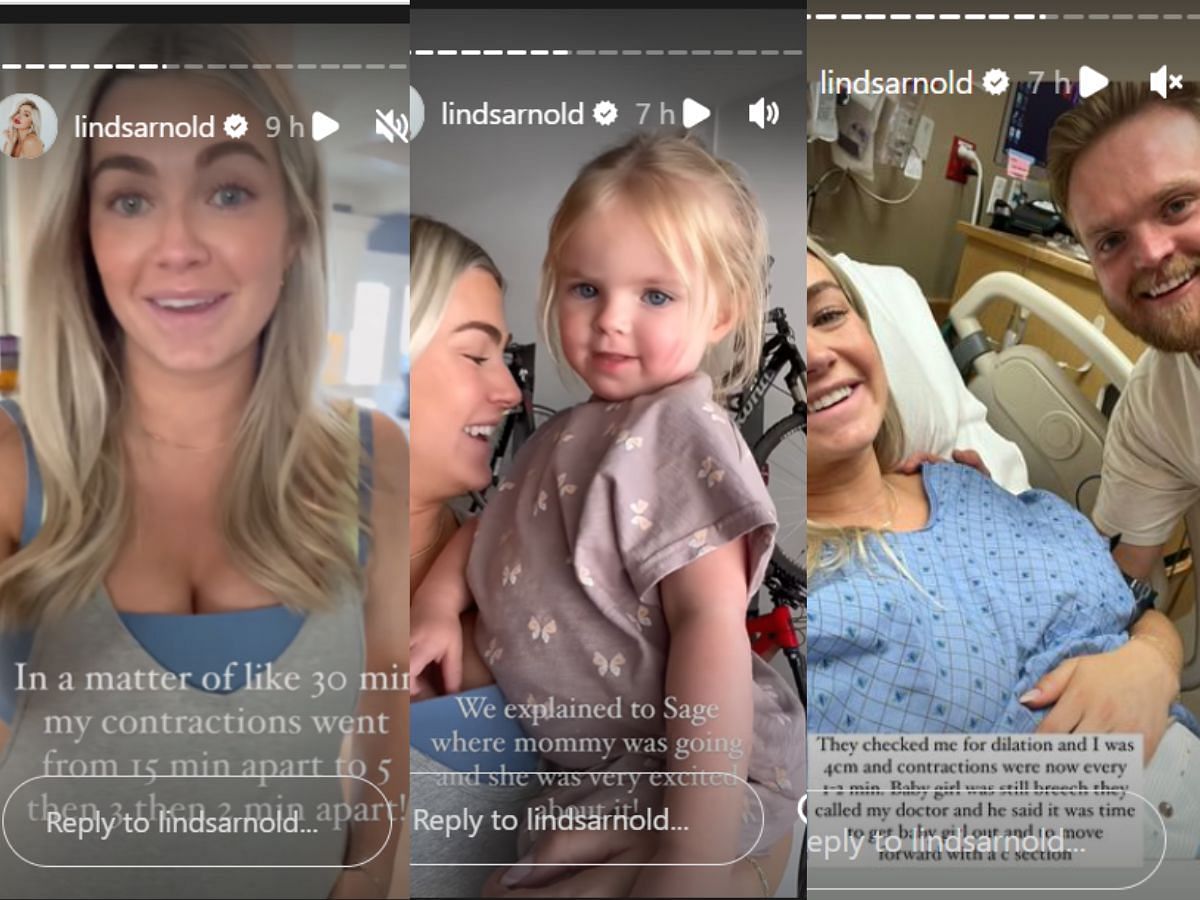 The false contractions were real! (Image via lindsarnold/ Instagram)