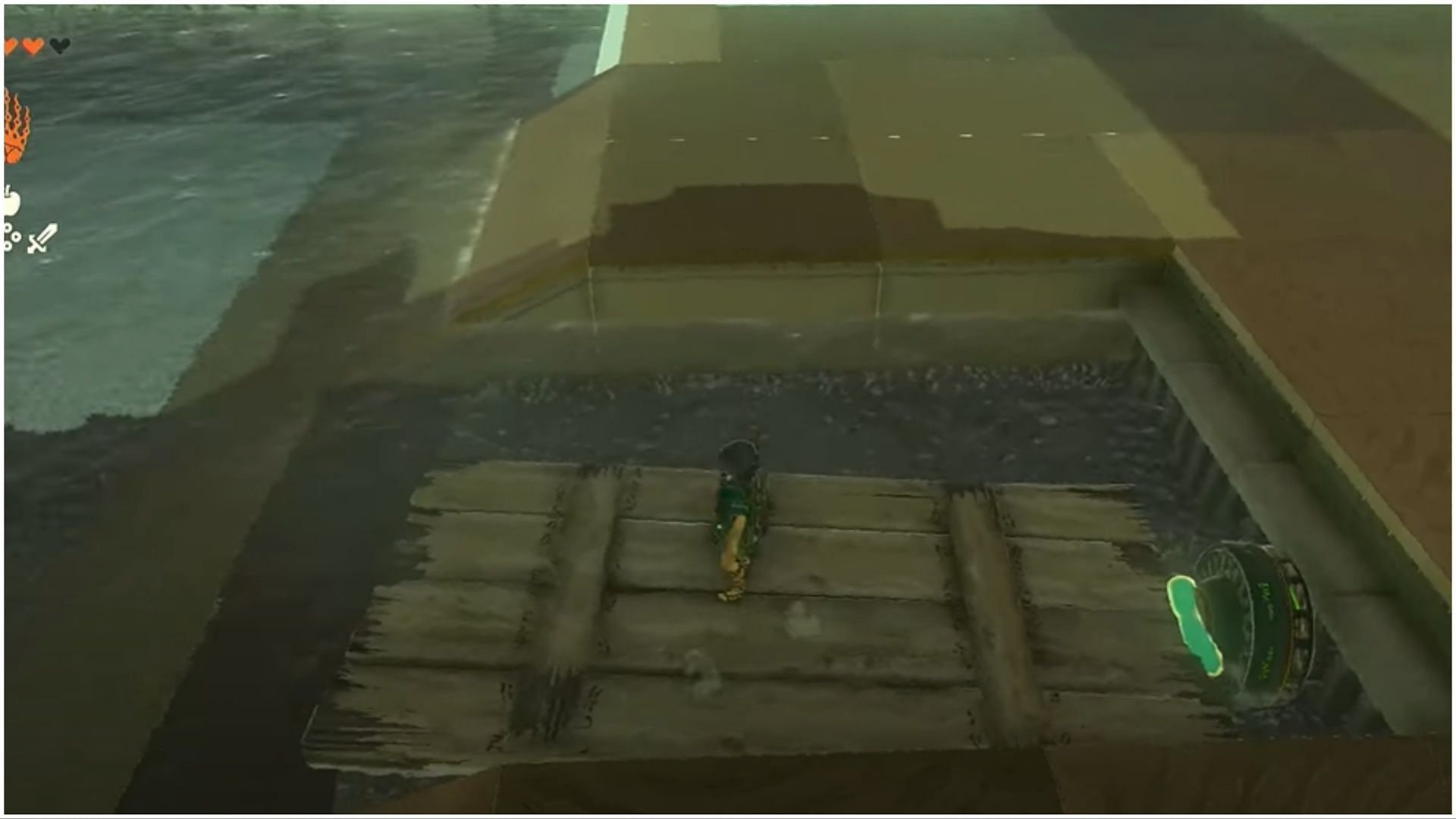 Your small boat is ready, now hit the fan to activate it. (Image via The Legend of Zelda Tears of the Kingdom)