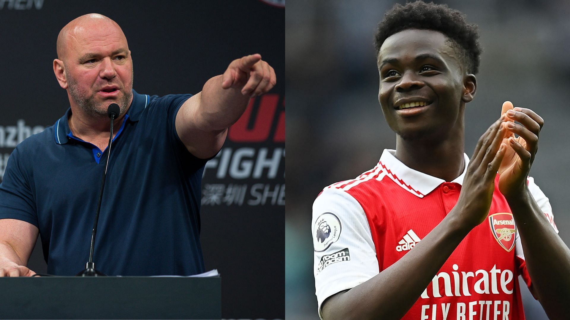 UFC President Dana White (left), Bukayo Saka (right) 