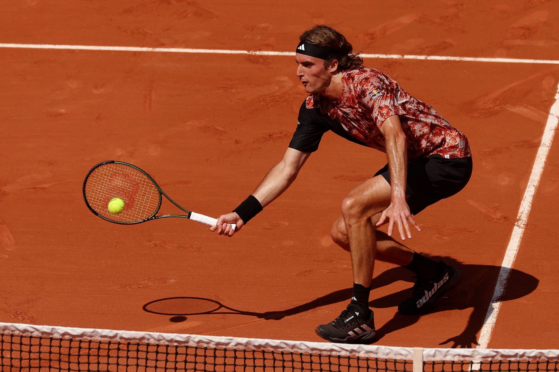 Stefanos Tsitsipas in action at the 2023 French Open