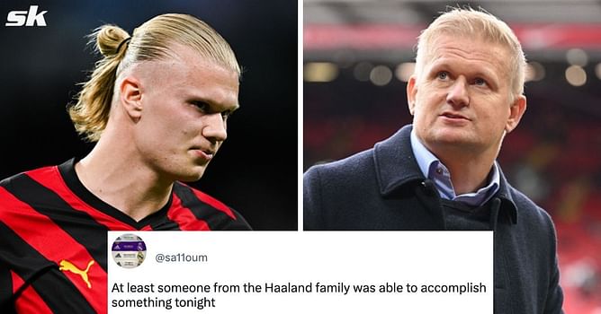 "Caused more troubles than his son" - Fans react hilariously as video of Erling Haaland's dad making offensive gestures to Real Madrid fans goes viral