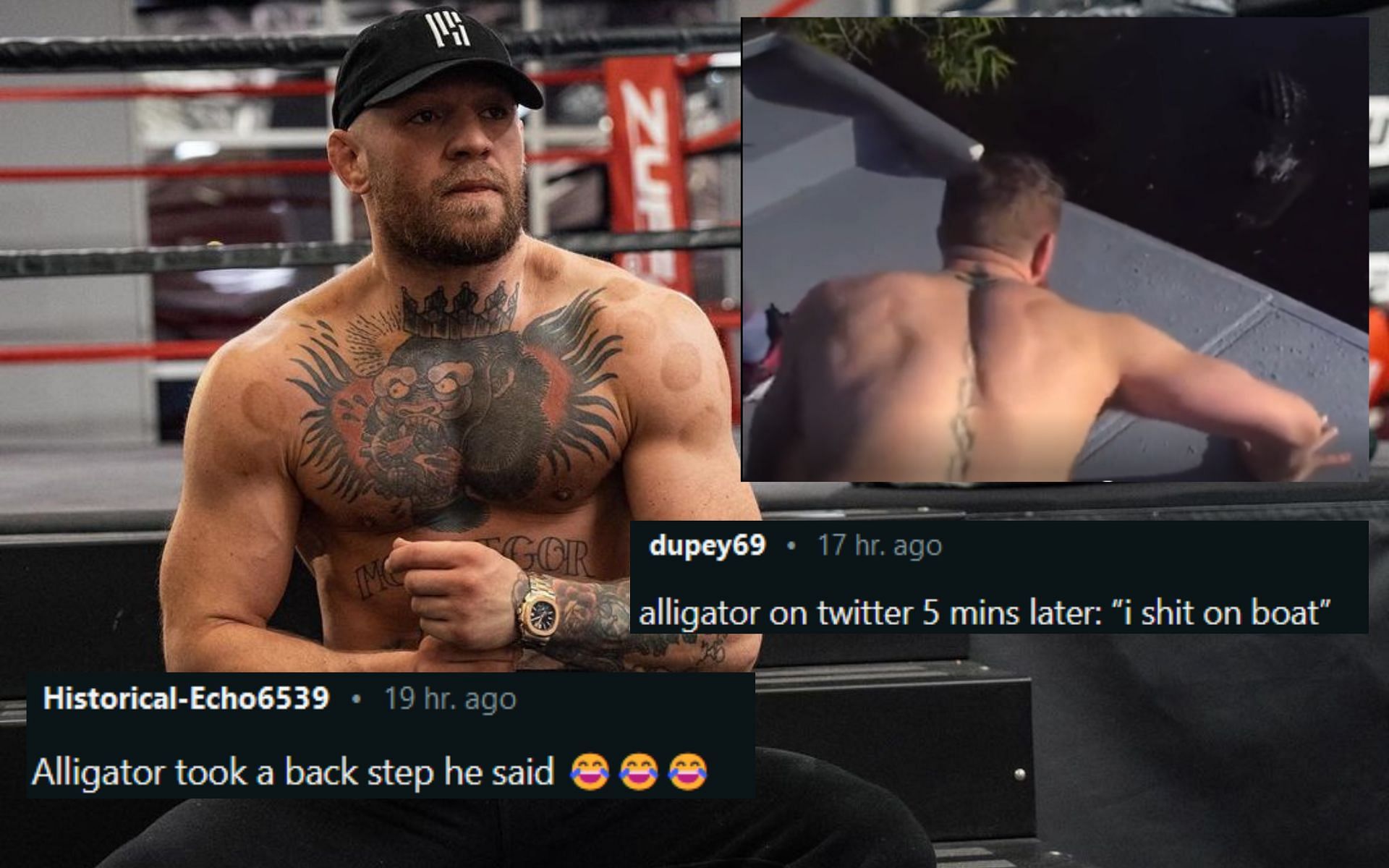 Fans in splits after old clip of Conor McGregor squaring off with an alligator surfaces