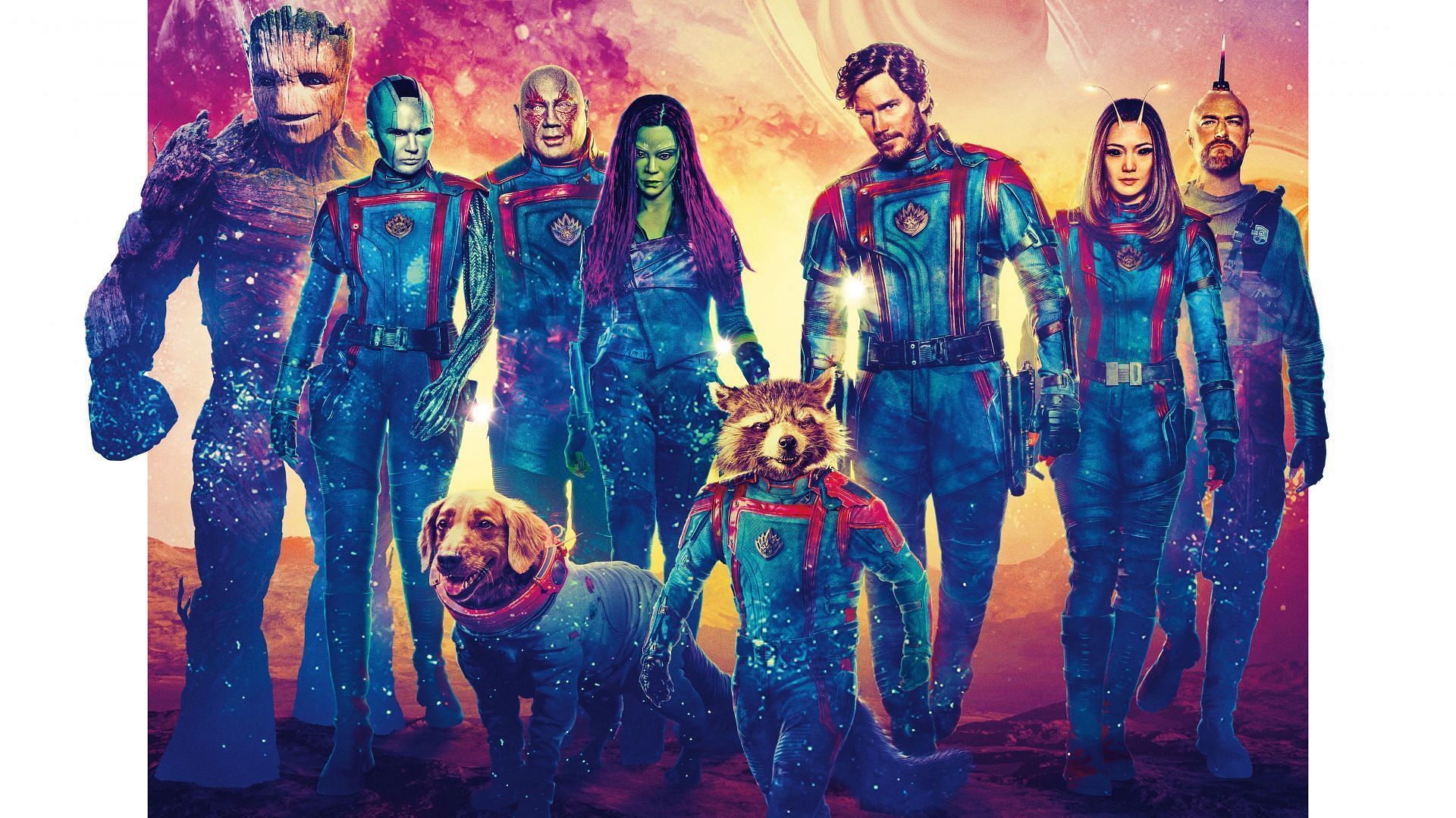Guardians of the Galaxy Vol. 3 lineup (Image via Marvel)