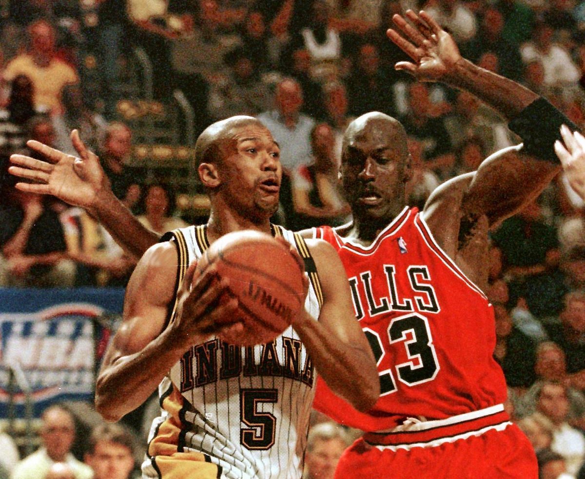 Former Indiana Pacers wing Jalen Rose and Chicago Bulls legend Michael Jordan