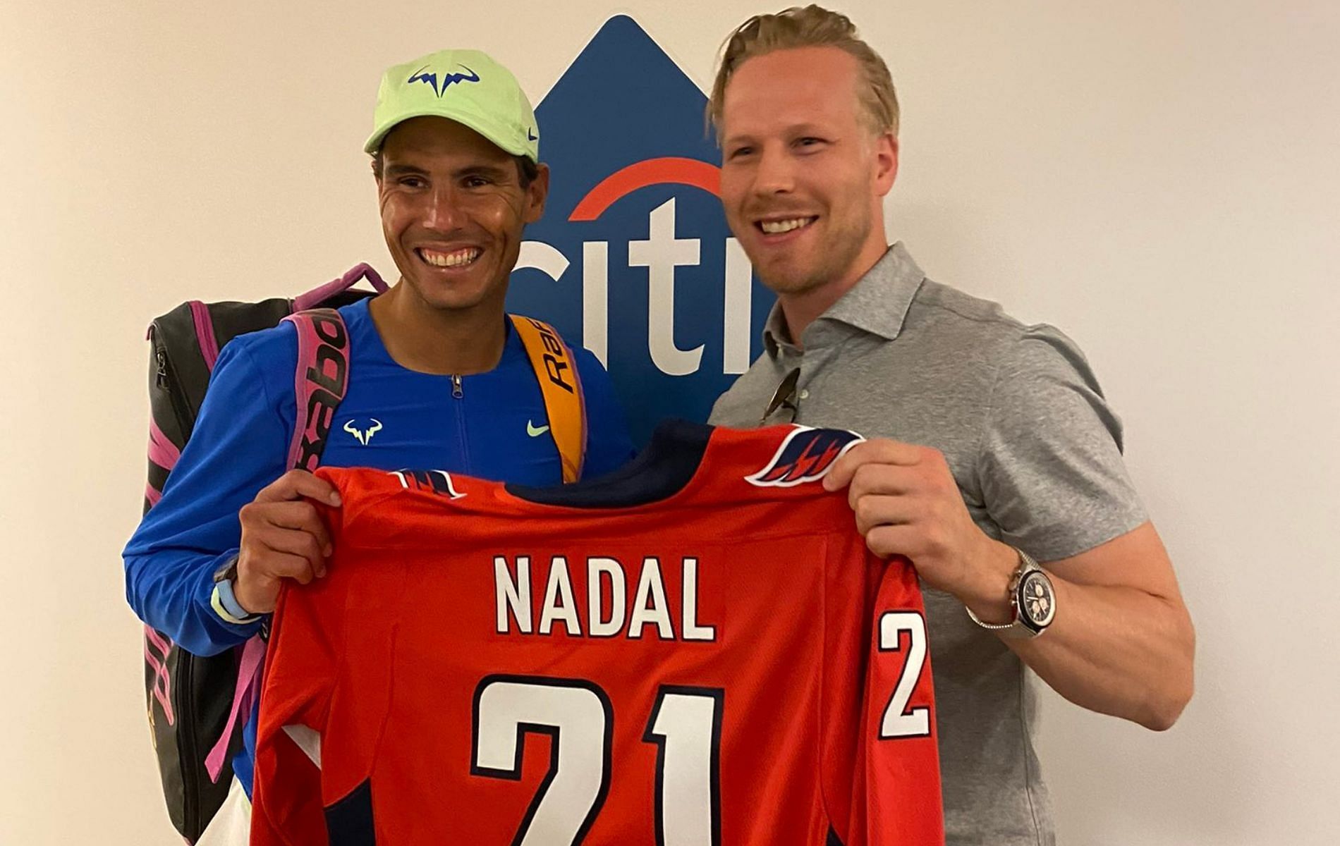 When Washington Capitals center Lars Eller saw Rafael Nadal play at Citi Open - &quot;having him here is a blessing&quot; (Image credit: https://twitter.com/lellerofficial)