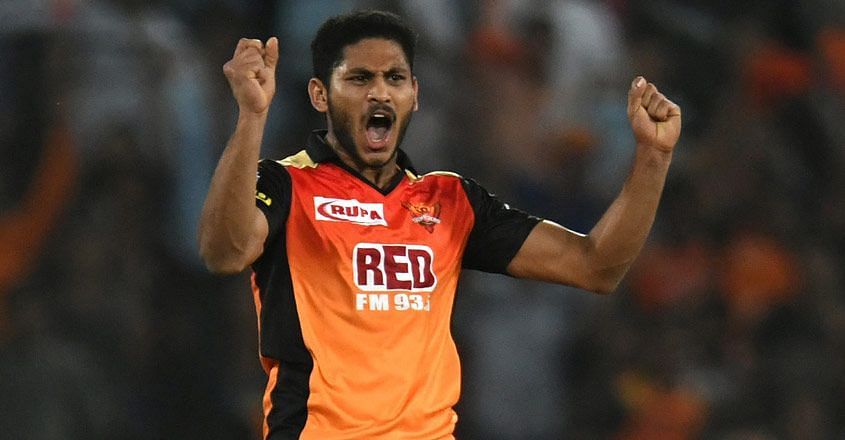 Basil Thampi in action for Sunrisers Hyderabad