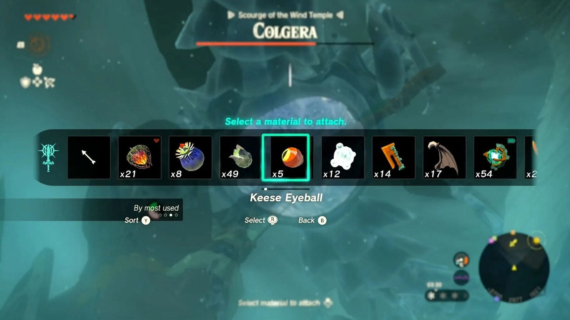 You can attach Keese Eyeball to arrows (Image via Nintendo)