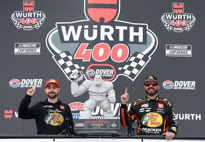 Who is the crew chief of Dover race winner Martin Truex Jr.?