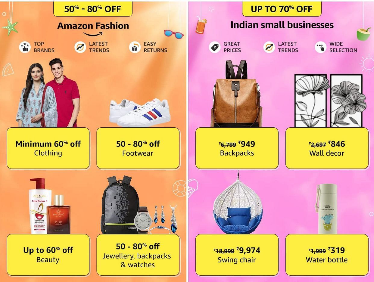 Fashion deals in the sale (Image via Amazon India)