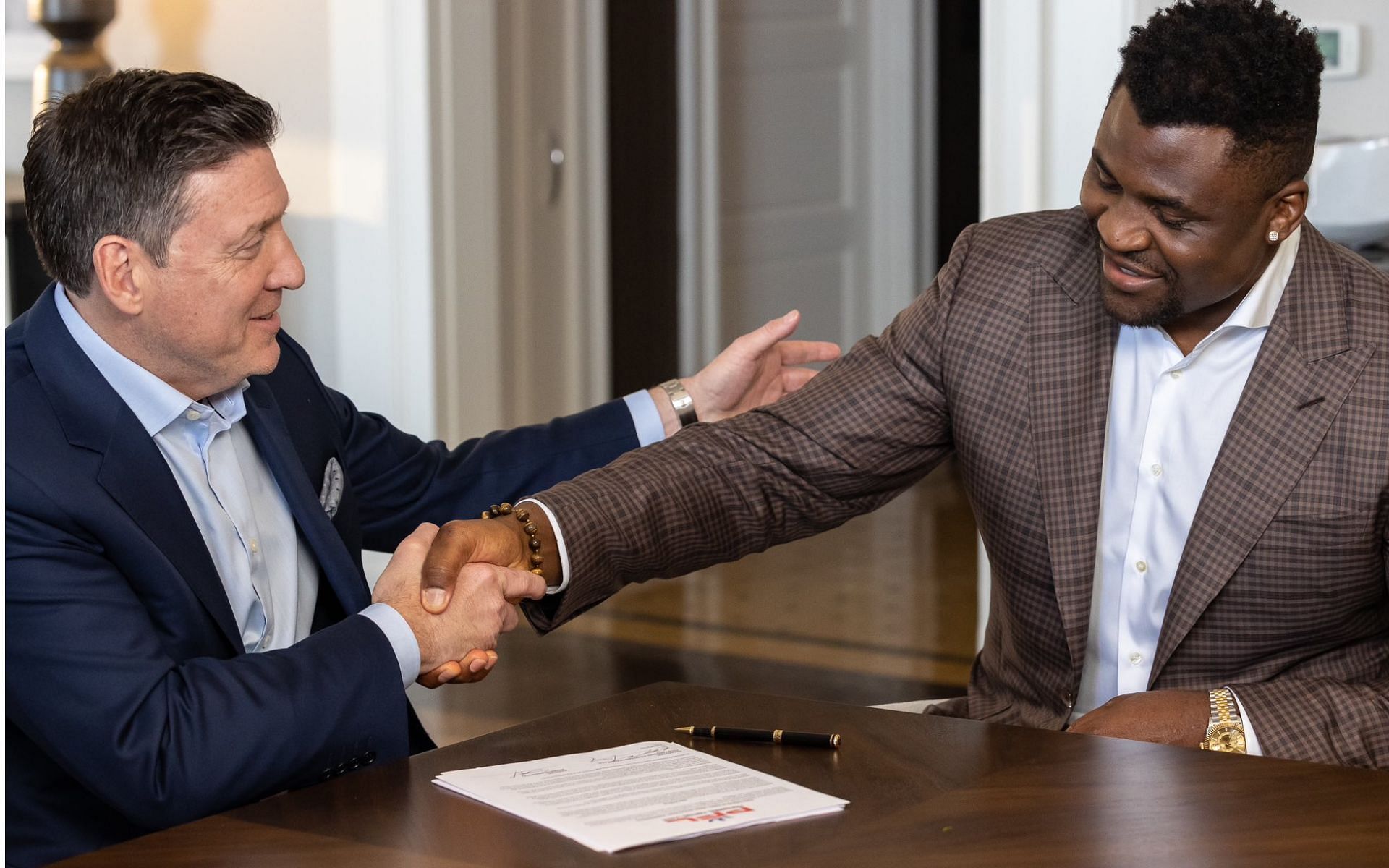 Francis Ngannou signing his PFL deal