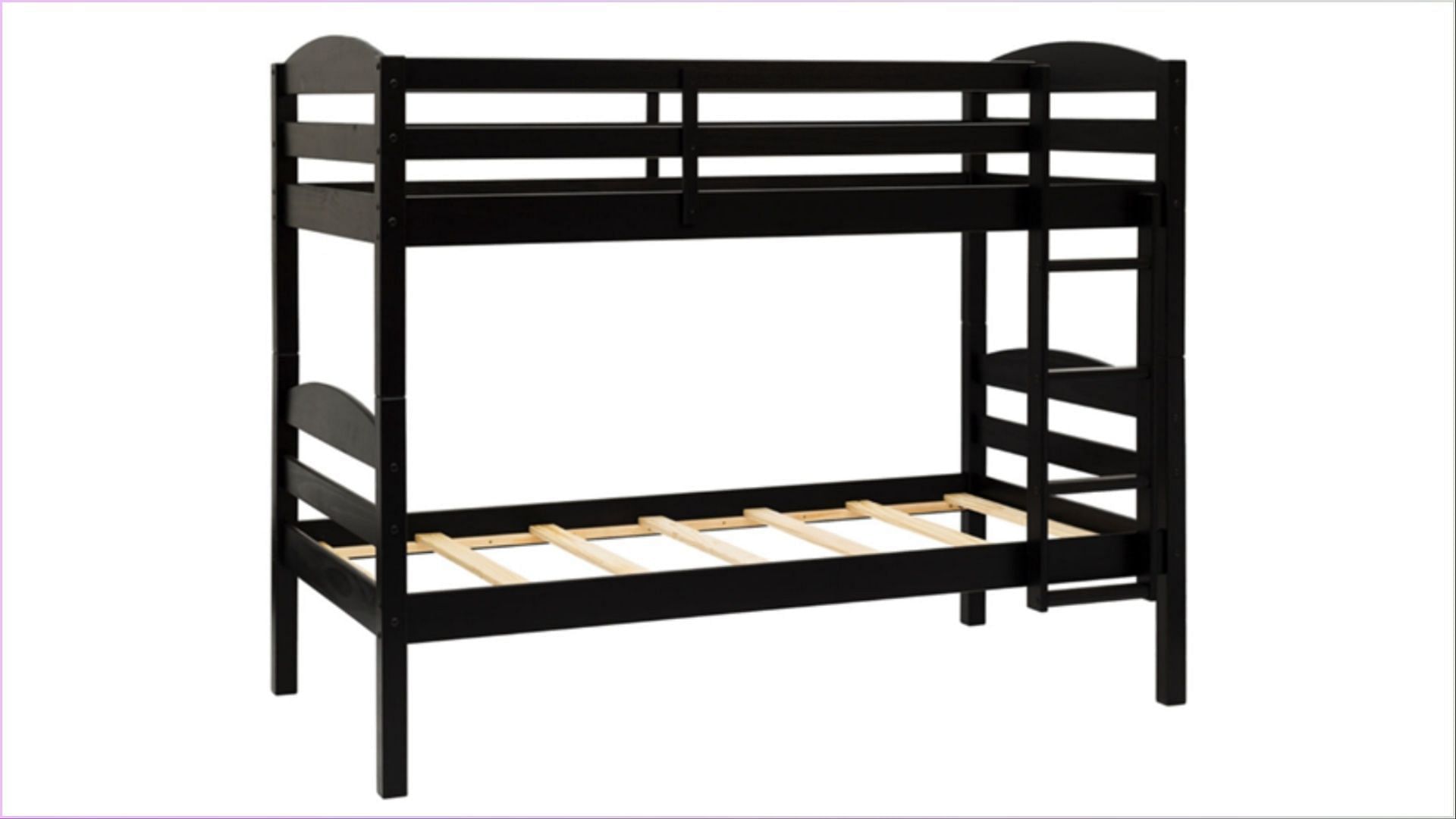 Recalled Walker Edison Furniture Solid Wood Bunk Bed in Black (Image via CPSC)