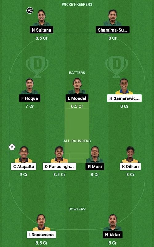 SL-W vs BD-W Dream11 Prediction Team, Head To Head League