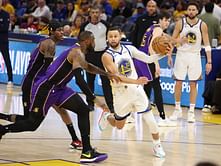 Watch - LeBron James chases down Steph Curry and swats his shot away