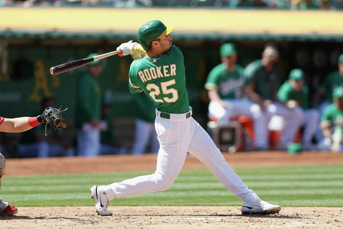 Brent Rooker in action for the Oakland Athletics
