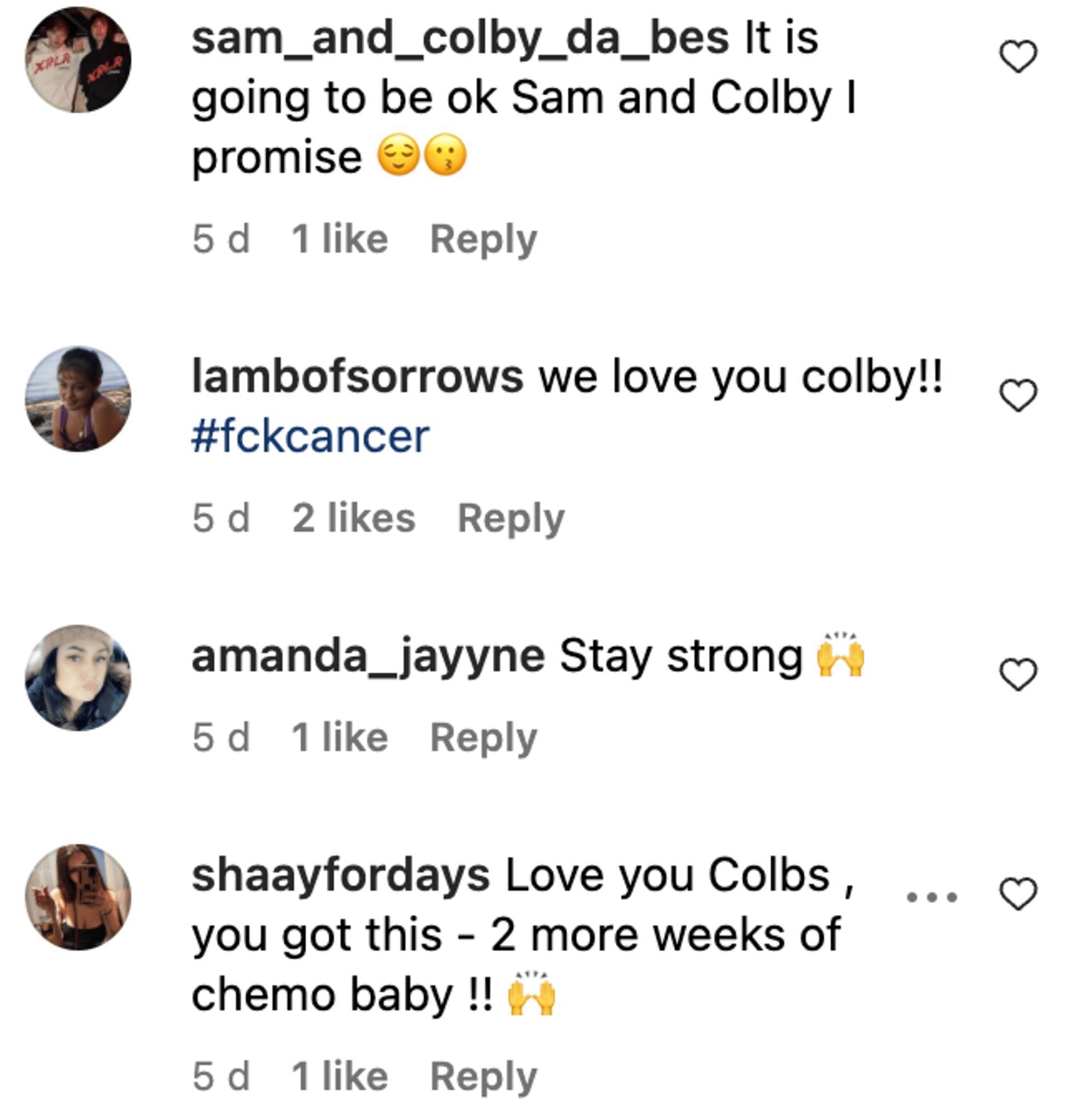 Social media users shower support as Colby Brock shares health update after cancer diagnosis. (Image via Instagram)