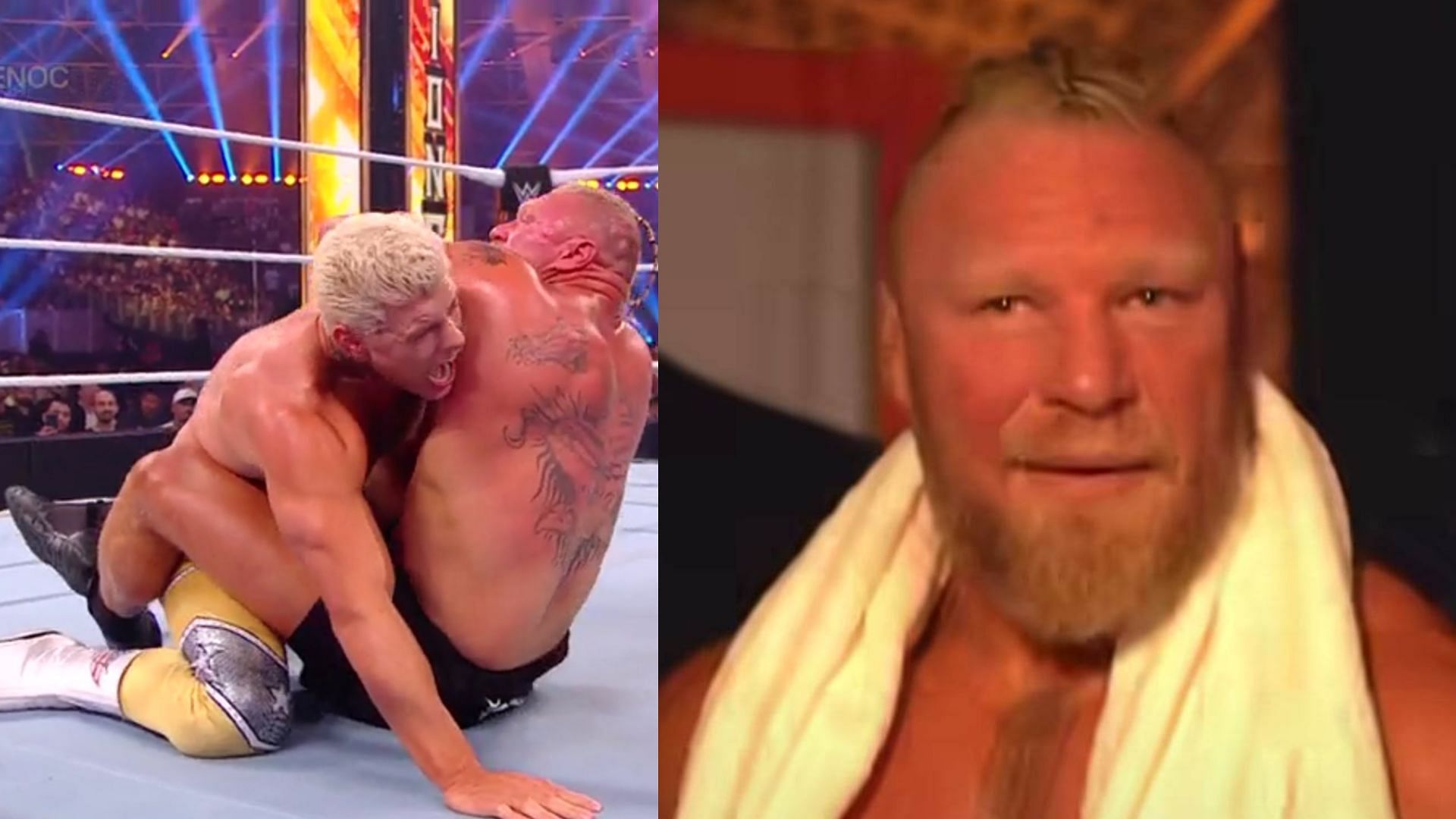 Brock Lesnar defeated Cody Rhodes.