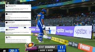 "Carried by his teammates since 2015" - Fans troll MI captain Rohit Sharma for scoring 11 runs off 10 balls vs LSG in Eliminator
