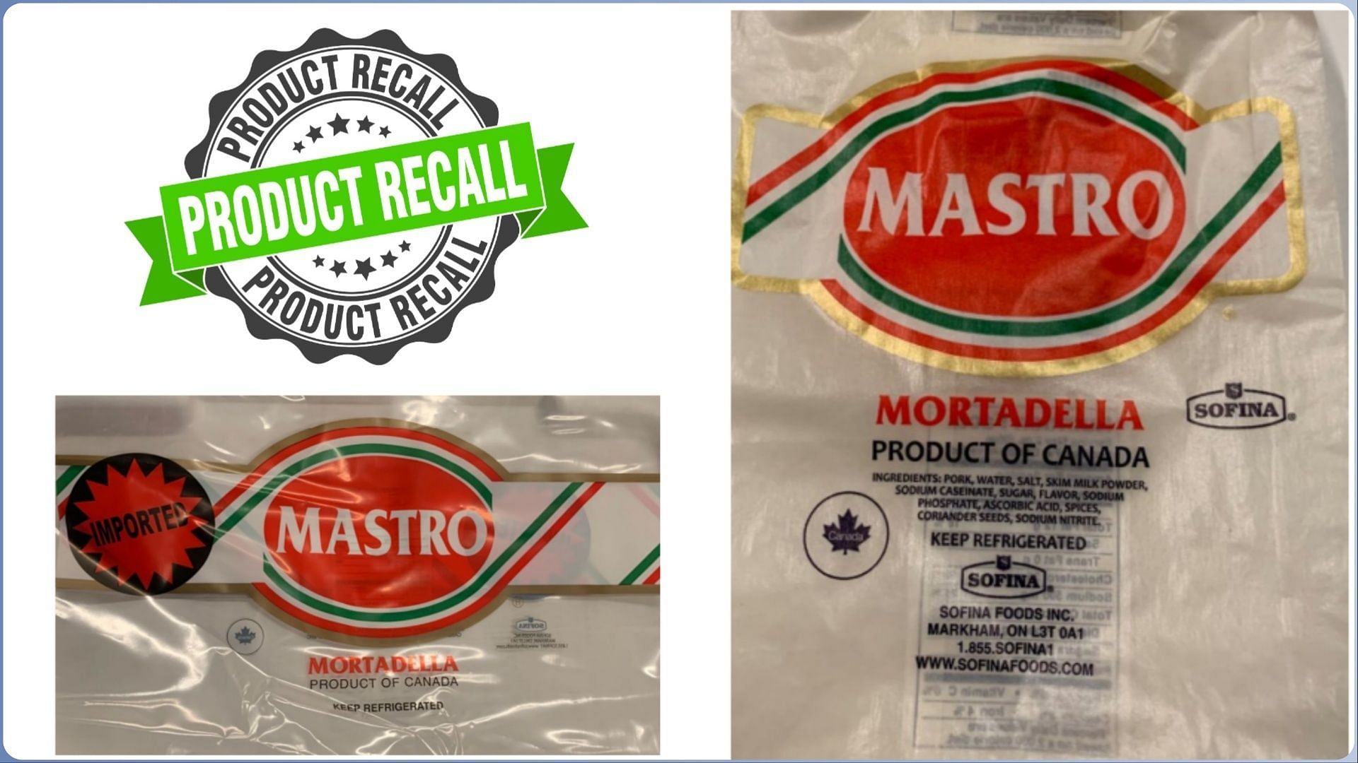 Sofina Foods Inc. recalls Ready-To-Eat Mortadella Deli Meat products over a misbranding and undeclared allergen concern (Image via FSIS)