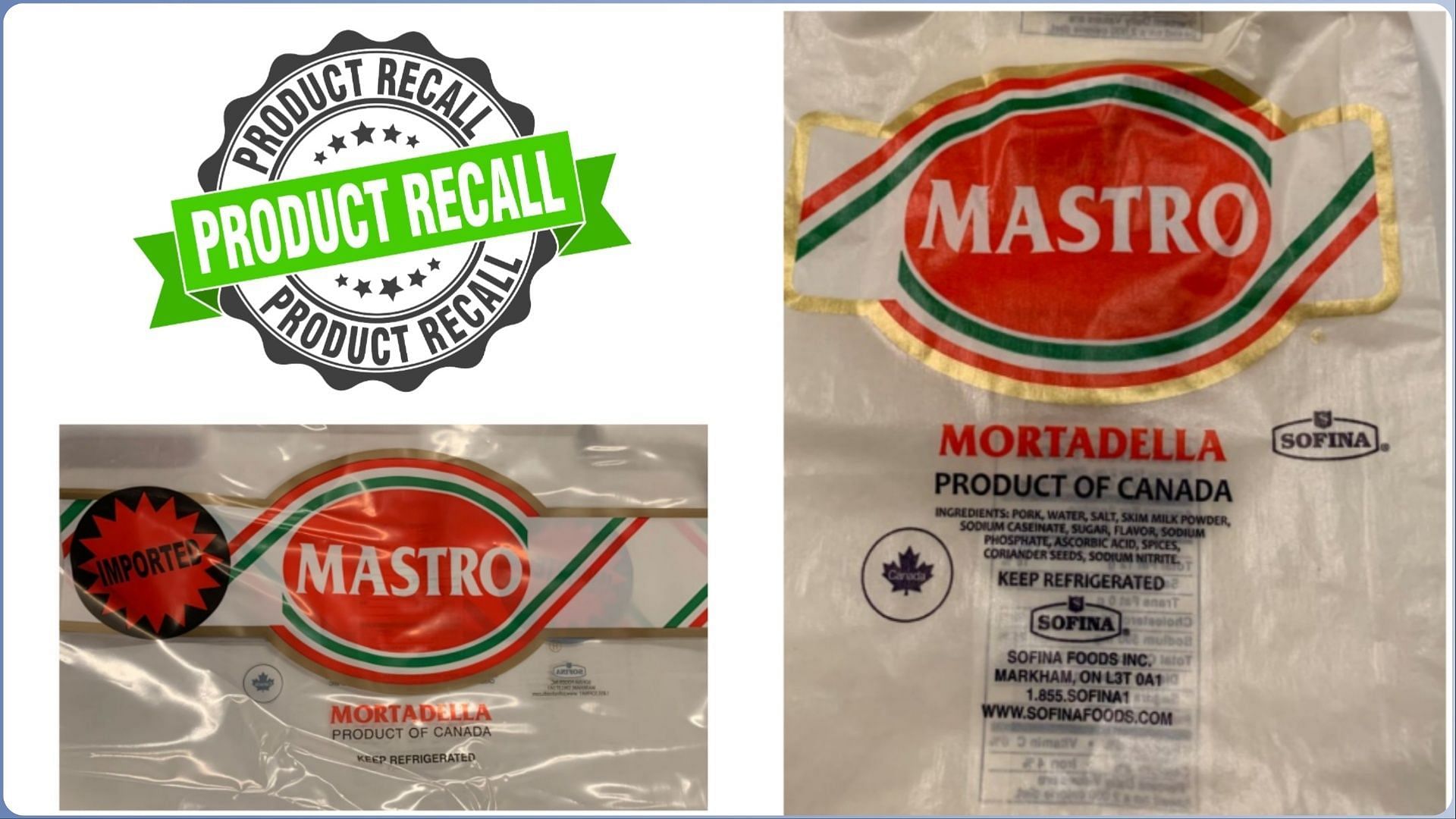 Sofina ReadyToEat Mortadella Deli Meat Recall reason, product codes