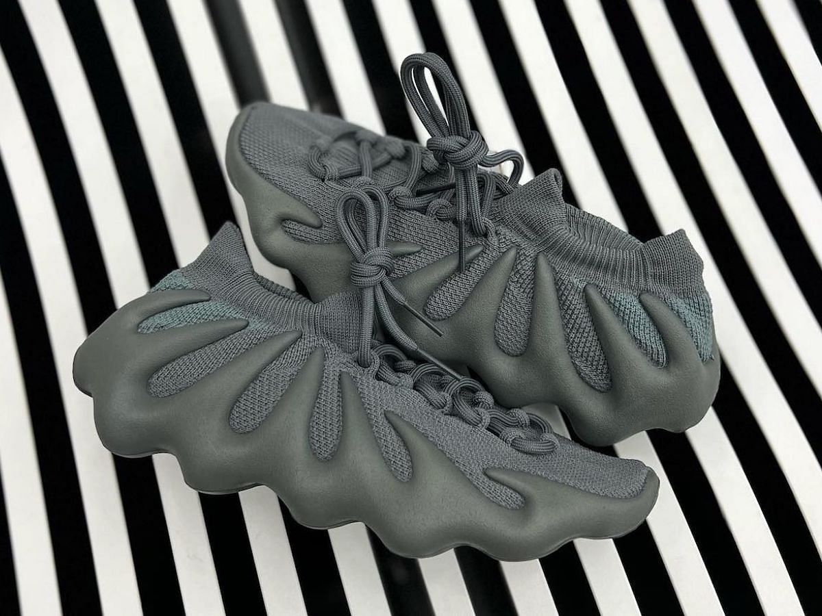 Adidas Yeezy 450 &ldquo;Stone Teal&rdquo; sneakers (Image via Nice Kicks)