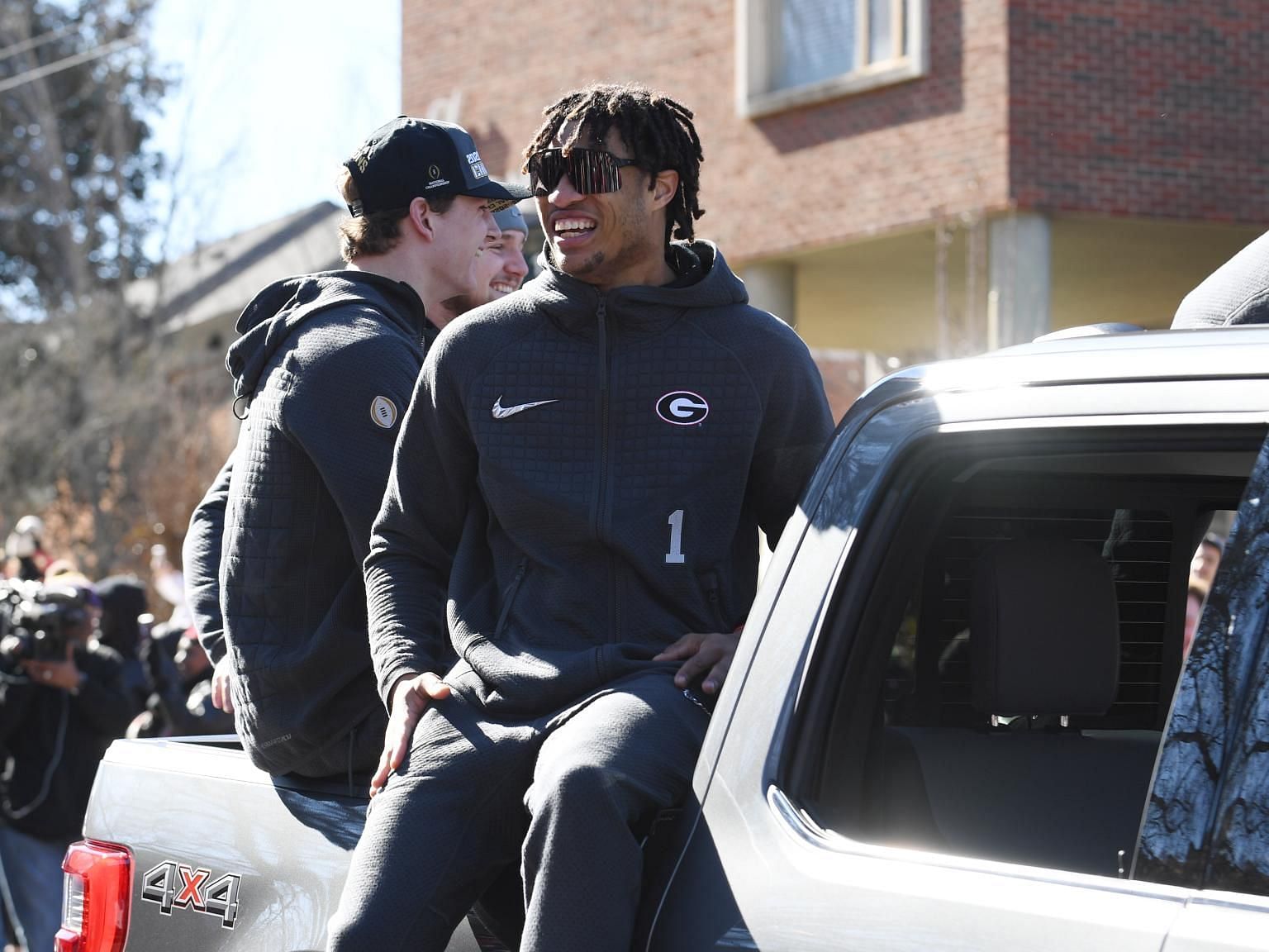 Wide receiver Marcus Rosemy-Jacksaint is the fifth Georgia Bulldog to be arrested since the fall of 2022 (image via Icon Sportswire/Getty)