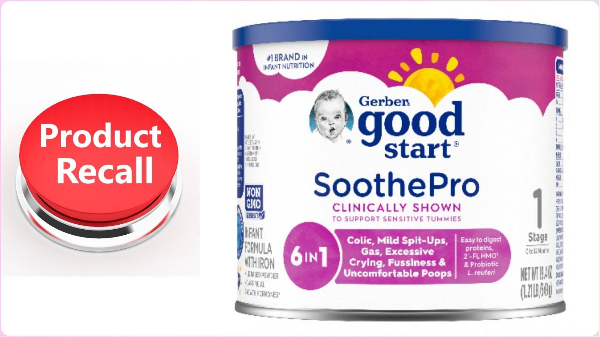 Wholesale Grocers, Inc recalls Gerber&reg; Good Start&reg; SootheProTM Powdered Infant Formula due to the potential presence of Cronobacter sakazakii (Image via FDA)