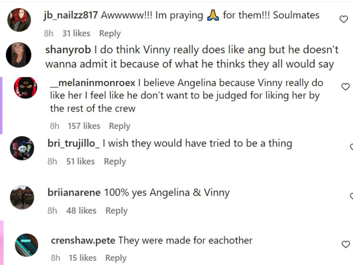 Fans think Angelina and Vinny are made for each other (Image via Instagram)