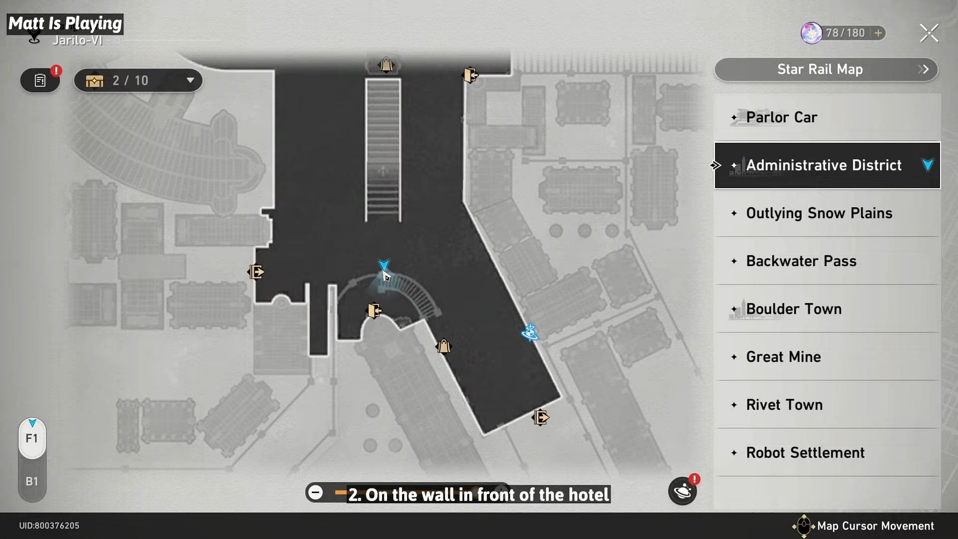 The location of the second wanted poster in the in-game map (Image via YouTube/Matt is Playing)