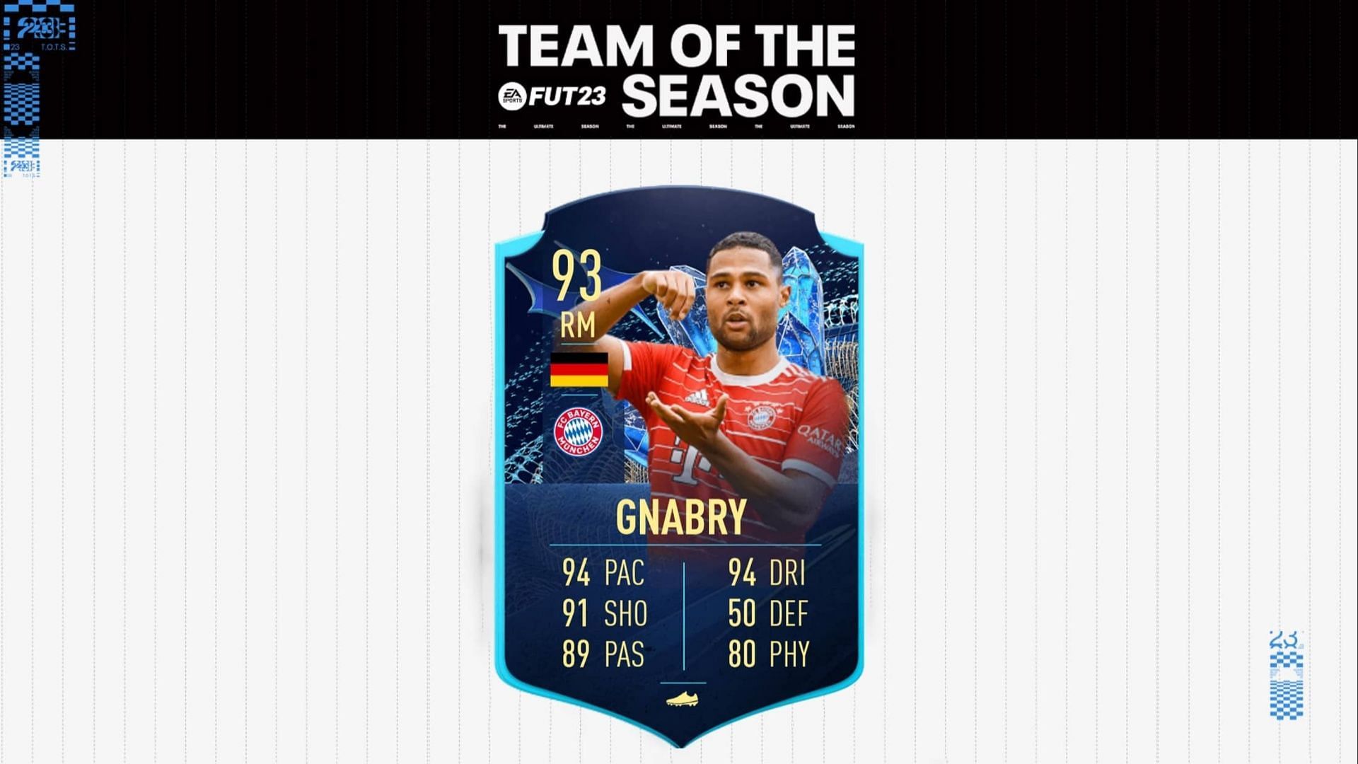 The Serge Gnabry Bundesliga TOTS SBC is a relatively affordable option in FIFA 23 (Image via EA Sports)