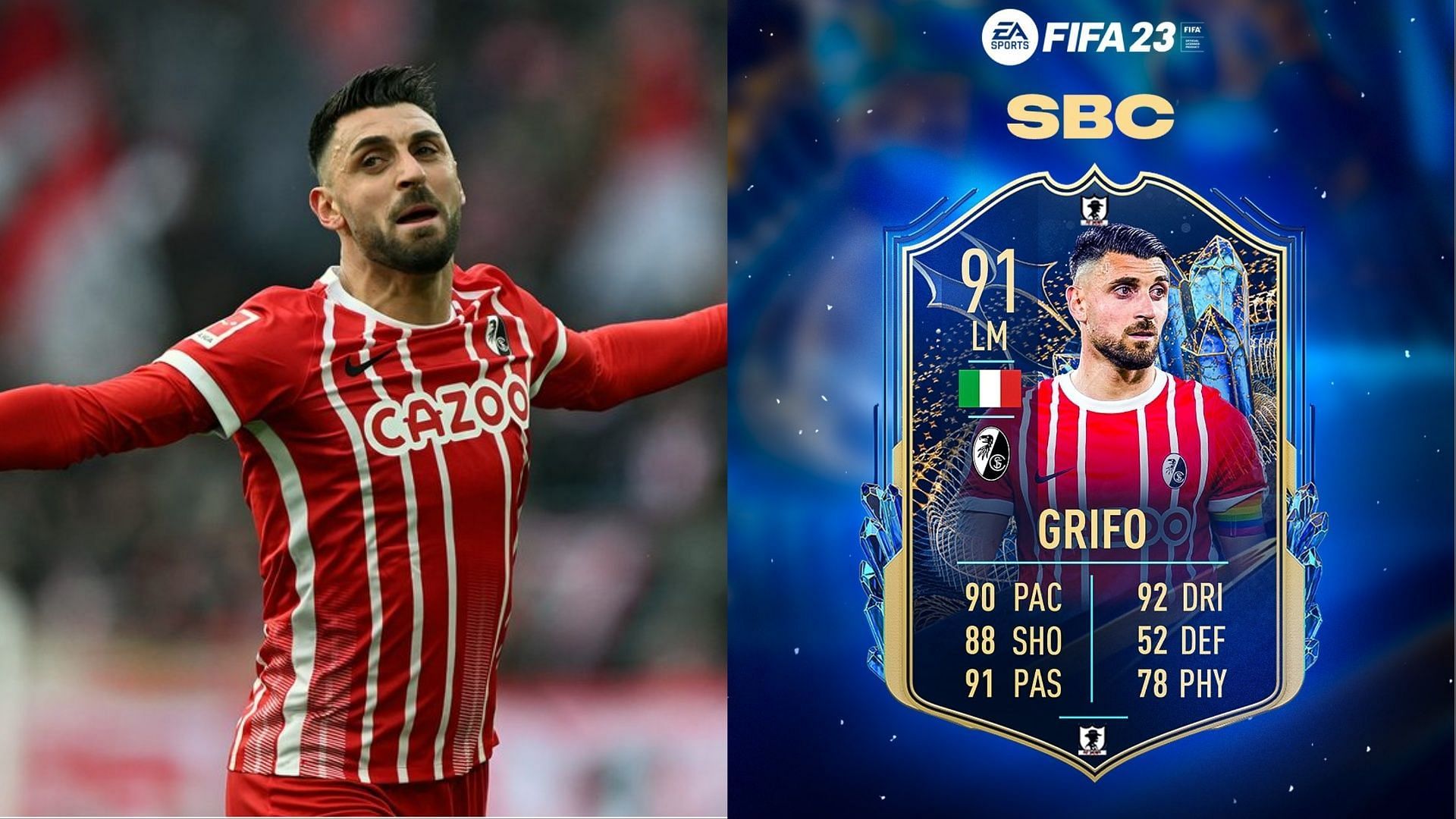 FIFA 23 - 92 rated Vincenzo Grifo Bundesliga TOTS SBC cheapest possible  solution and review! •