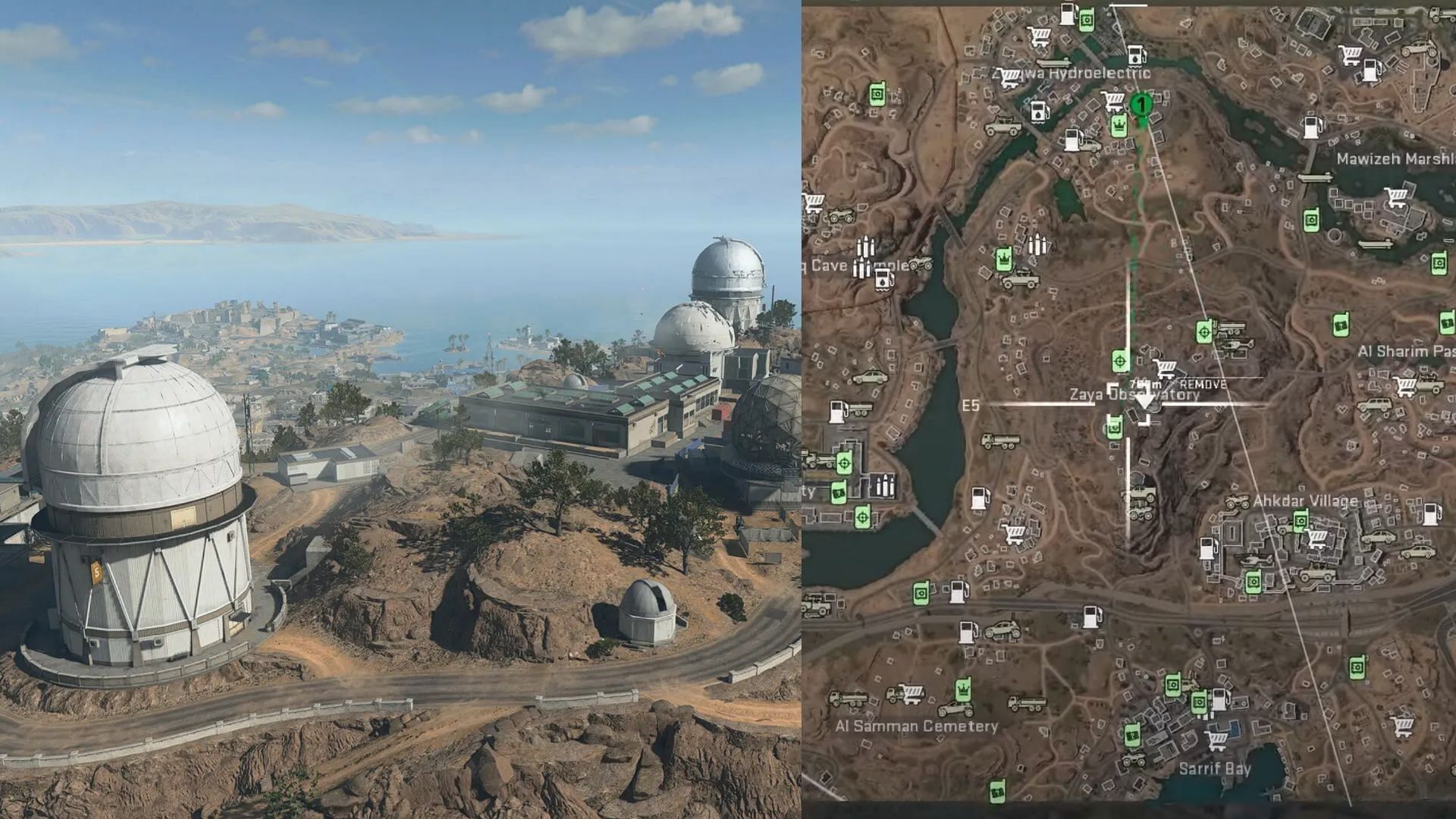 Zaya Observatory location in Warzone 2 (Image via Sportskeeda)