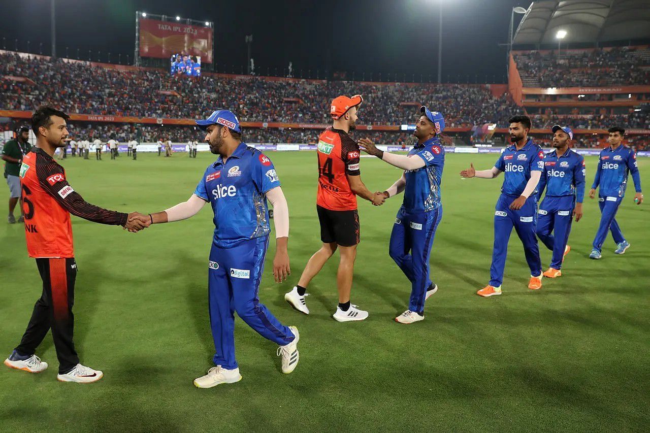 MI and SRH player after an IPL game against each other [IPLT20]