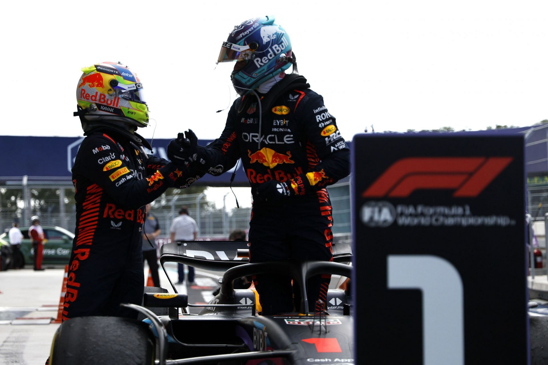 Sergio Perez and Max Verstappen