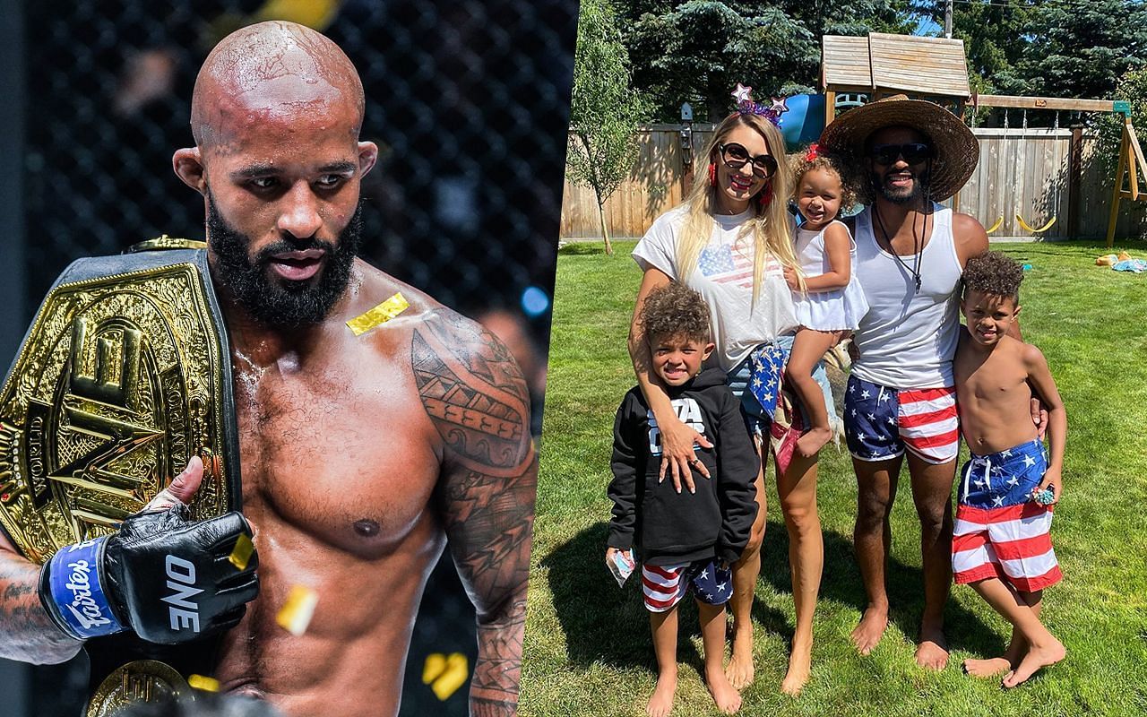 Demetrious Johnson (left) and his family.