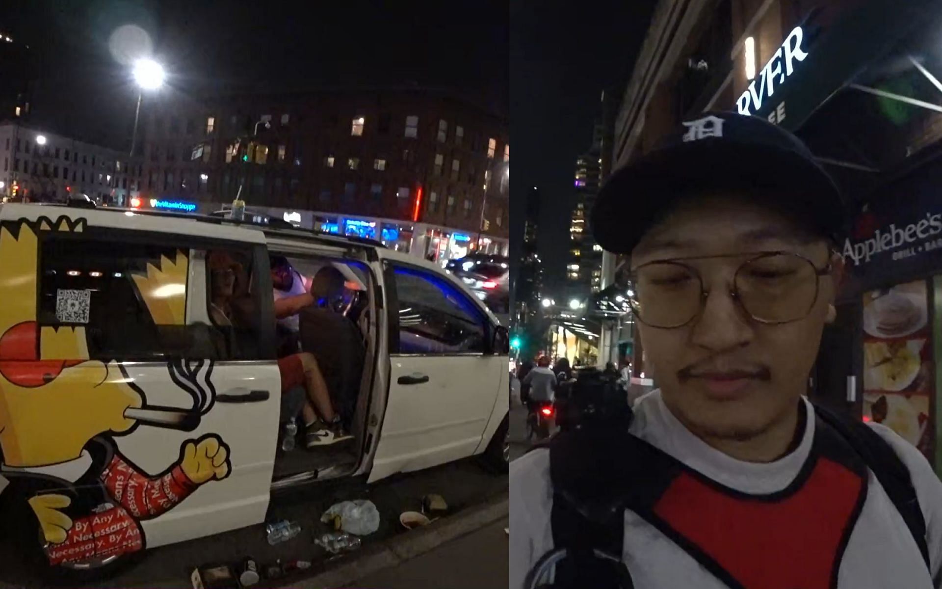 IRL Twitch streamer CookSux found himself in a peculiar situation after confronting a group for littering the streets (Images via CookSux/Twitch)